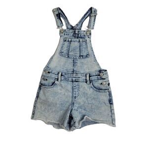 JORDACHE shortalls acid washed one piece‎ denim overall short L 10/12